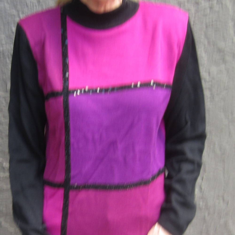 Purple and black sweater with sequins SZ Small